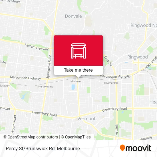 Mapa Percy St/Brunswick Rd