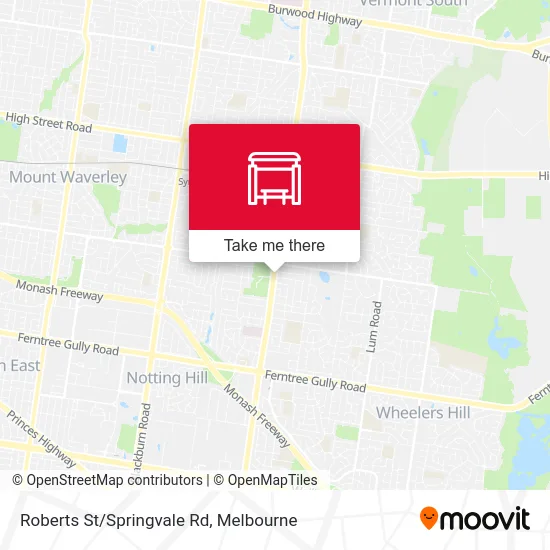 Mapa Roberts St/Springvale Rd