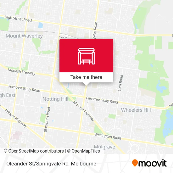 Mapa Oleander St/Springvale Rd