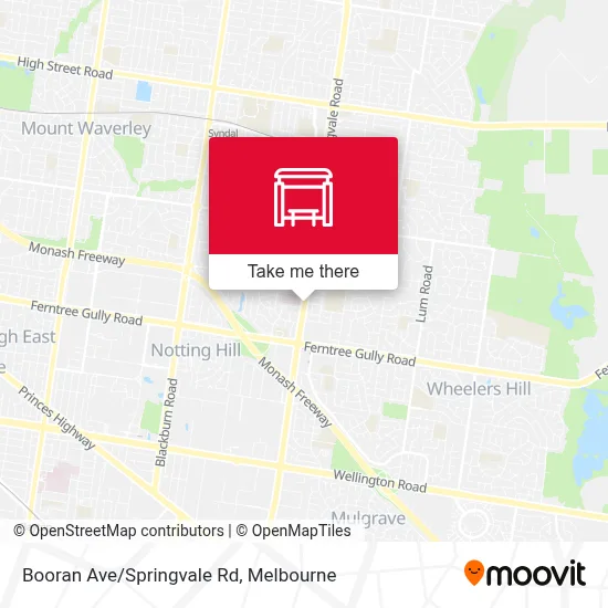 Mapa Booran Ave/Springvale Rd
