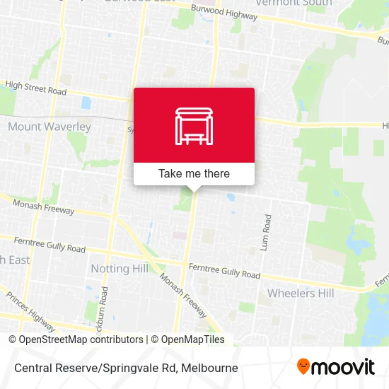 Mapa Central Reserve/Springvale Rd