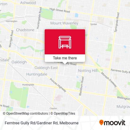 Ferntree Gully Rd/Gardiner Rd map