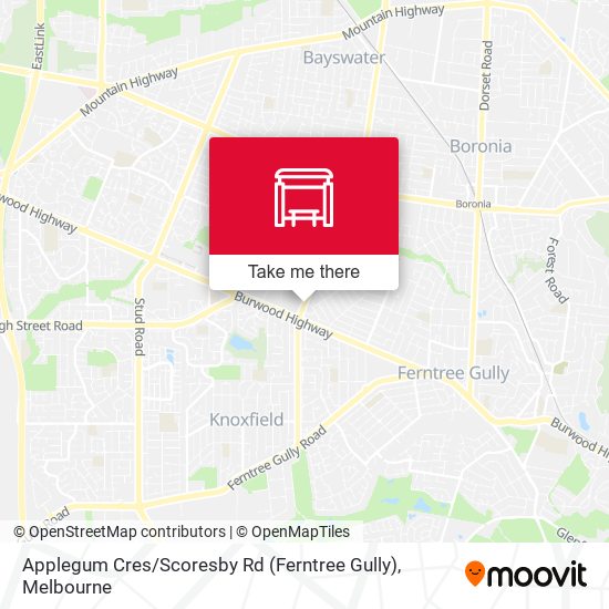 Applegum Cres / Scoresby Rd (Ferntree Gully) map