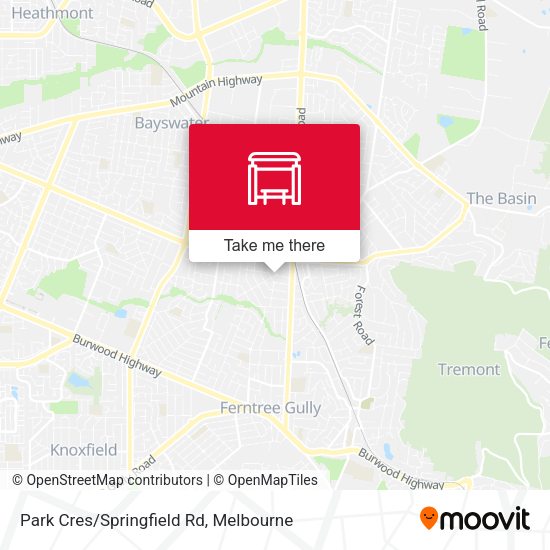 Park Cres/Springfield Rd map