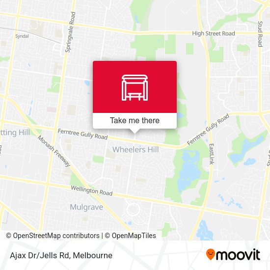 Ajax Dr/Jells Rd map