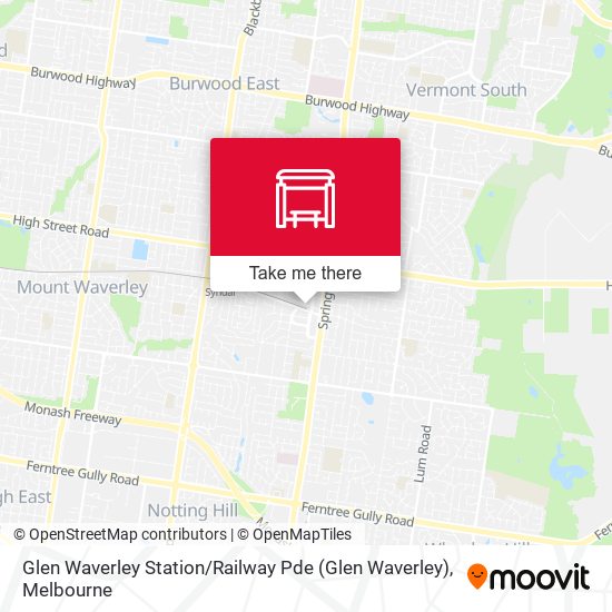 Mapa Glen Waverley Station / Railway Pde