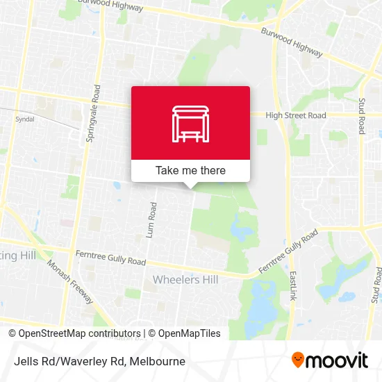 Mapa Jells Rd/Waverley Rd