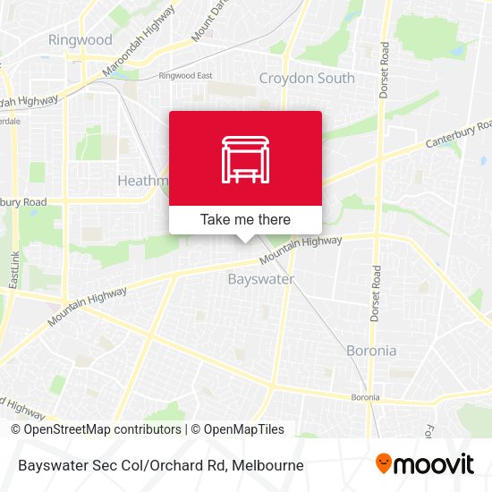 Bayswater Sec Col/Orchard Rd map