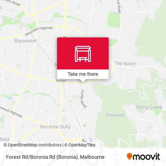 Forest Rd/Boronia Rd map