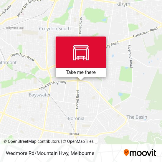 Wedmore Rd/Mountain Hwy map