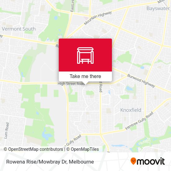 Rowena Rise/Mowbray Dr map