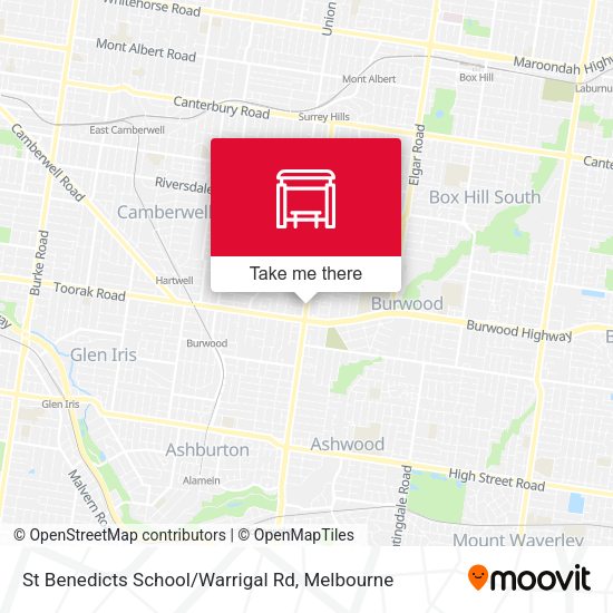 St Benedicts School / Warrigal Rd map