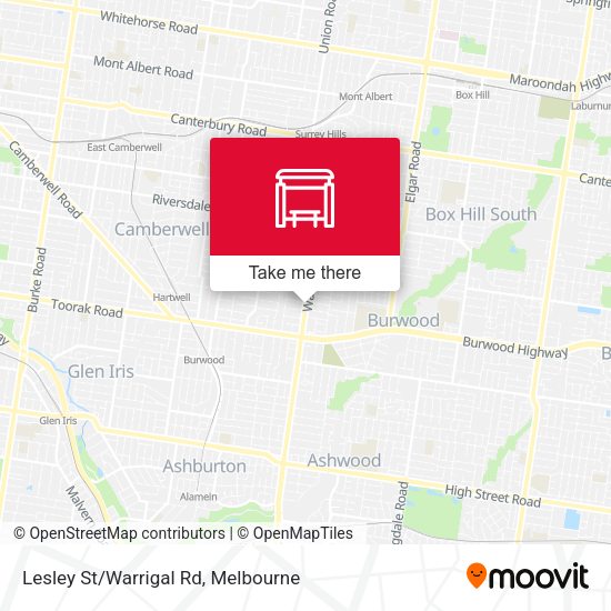 Lesley St/Warrigal Rd map