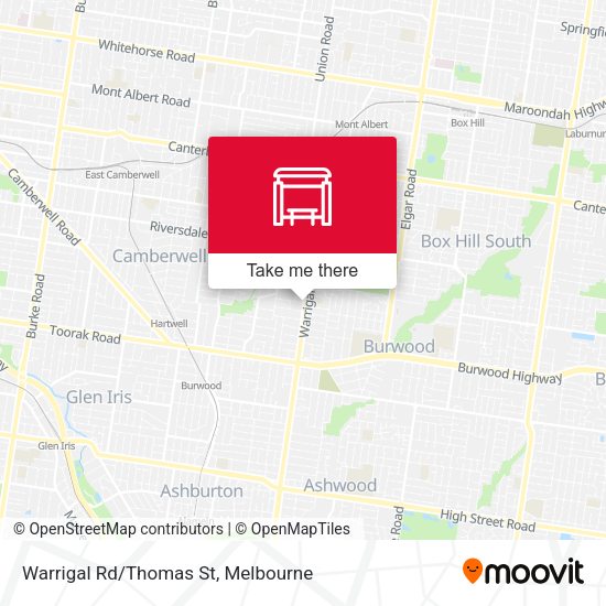 Warrigal Rd/Thomas St map