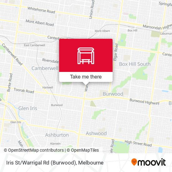 Iris St/Warrigal Rd (Burwood) map