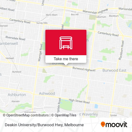 Deakin University/Burwood Hwy map