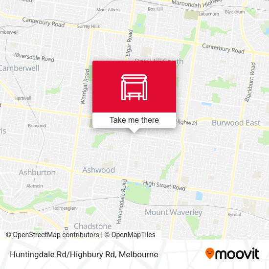 Huntingdale Rd/Highbury Rd map