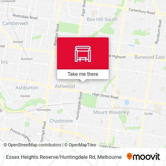 Essex Heights Reserve / Huntingdale Rd map
