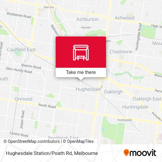 Hughesdale Station/Poath Rd map