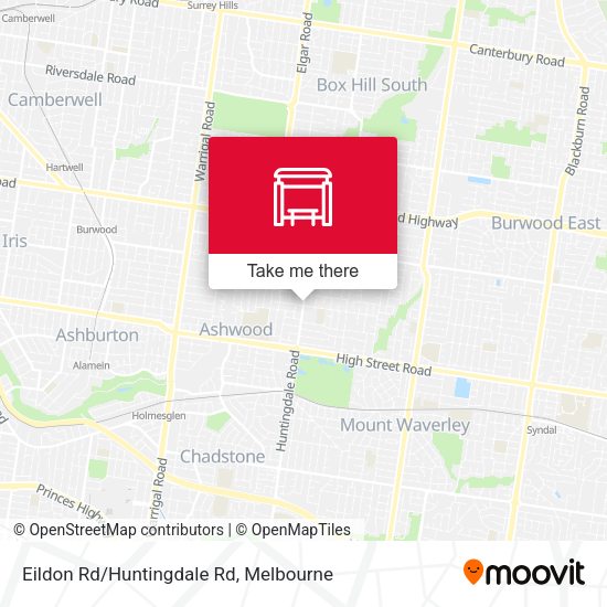Eildon Rd/Huntingdale Rd map