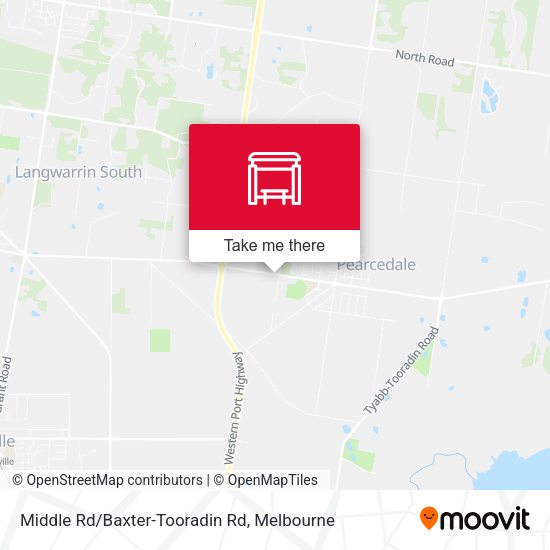 Middle Rd/Baxter-Tooradin Rd map