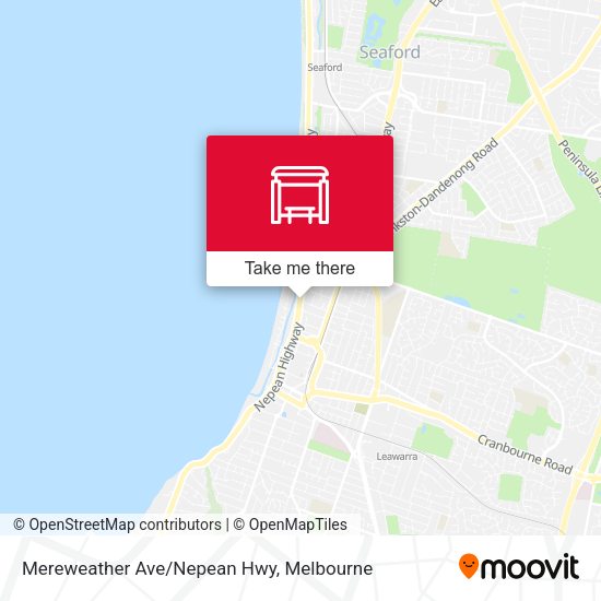Mereweather Ave/Nepean Hwy map