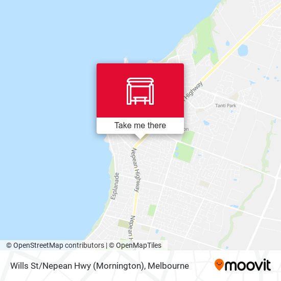 Wills St / Nepean Hwy (Mornington) map