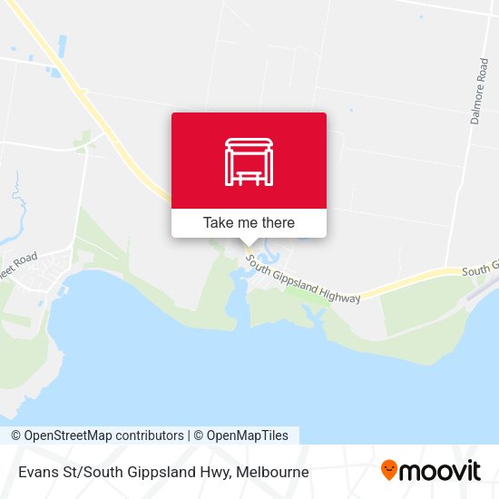 Evans St/South Gippsland Hwy map