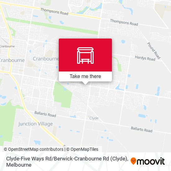 Mapa Clyde-Five Ways Rd / Berwick-Cranbourne Rd