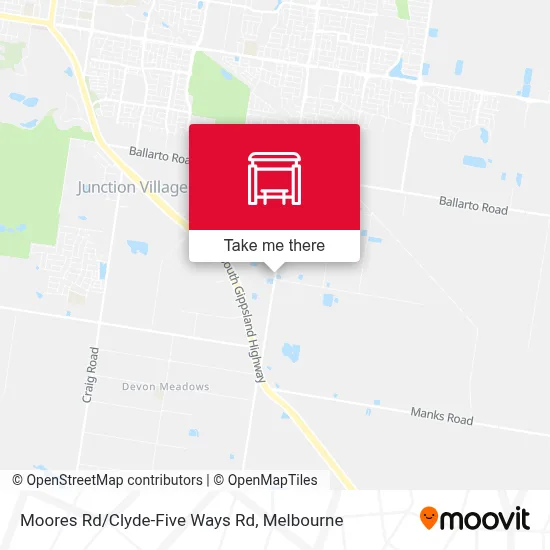 Mapa Moores Rd/Clyde-Five Ways Rd