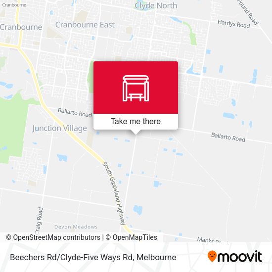 Beechers Rd/Clyde-Five Ways Rd map