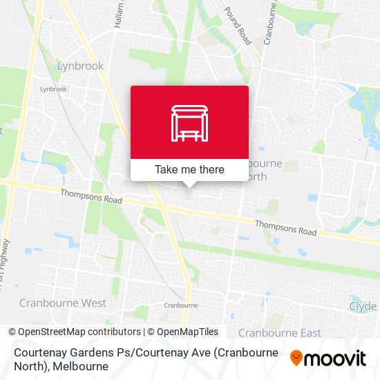 Mapa Courtenay Gardens Ps / Courtenay Ave (Cranbourne North)