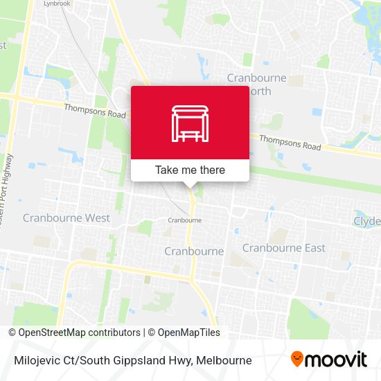 Milojevic Ct / South Gippsland Hwy map