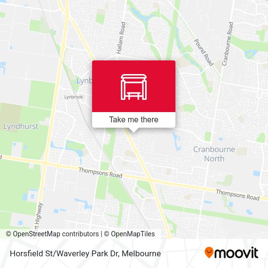 Horsfield St/Waverley Park Dr map