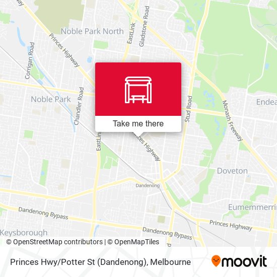 Mapa Princes Hwy / Potter St (Dandenong)