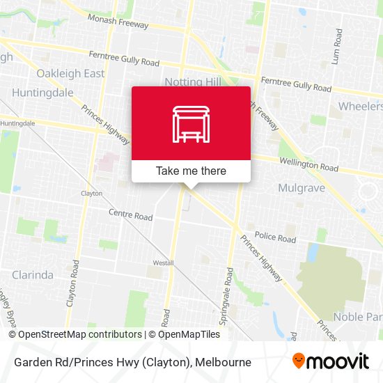 Garden Rd / Princes Hwy (Clayton) map