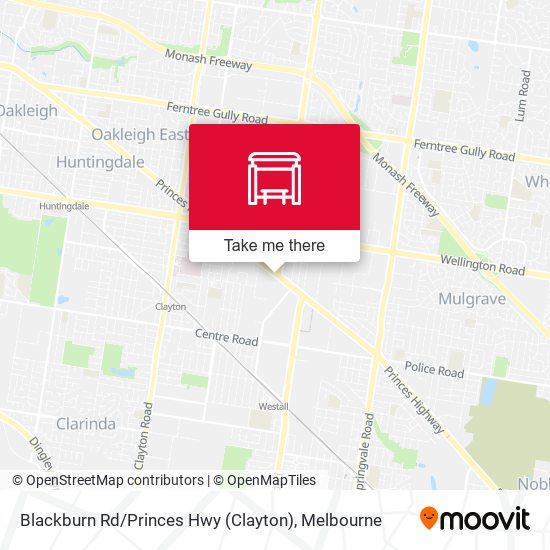 Blackburn Rd / Princes Hwy (Clayton) map