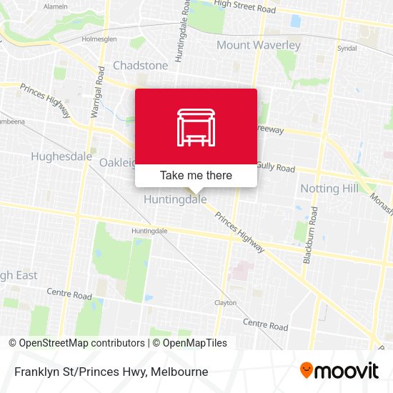 Franklyn St/Princes Hwy map