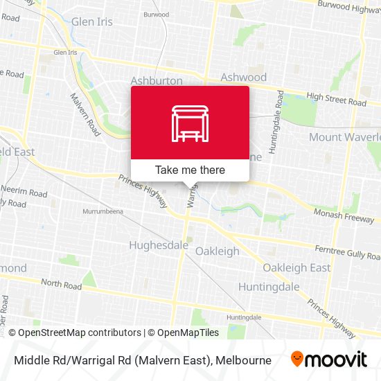 Middle Rd / Warrigal Rd (Malvern East) map