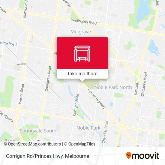 Corrigan Rd/Princes Hwy map