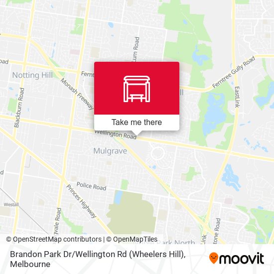 Mapa Brandon Park Dr / Wellington Rd (Wheelers Hill)