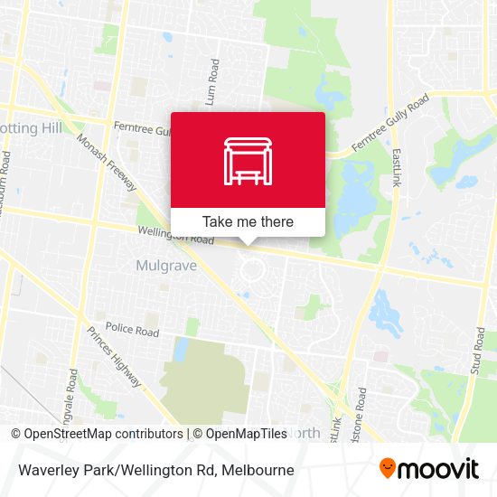 Waverley Park/Wellington Rd map