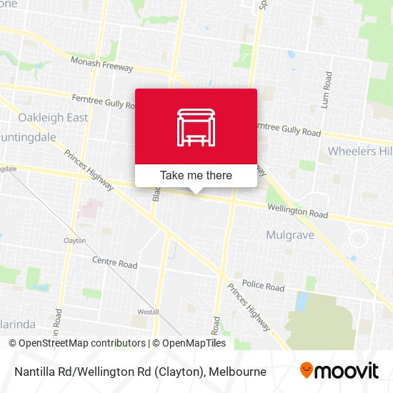 Nantilla Rd / Wellington Rd (Clayton) map