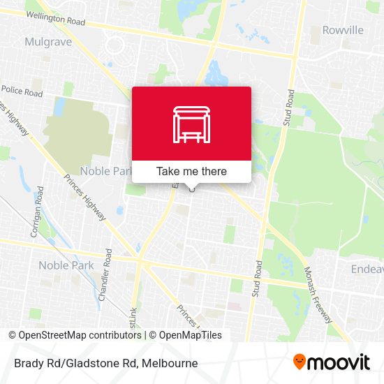 Brady Rd/Gladstone Rd map