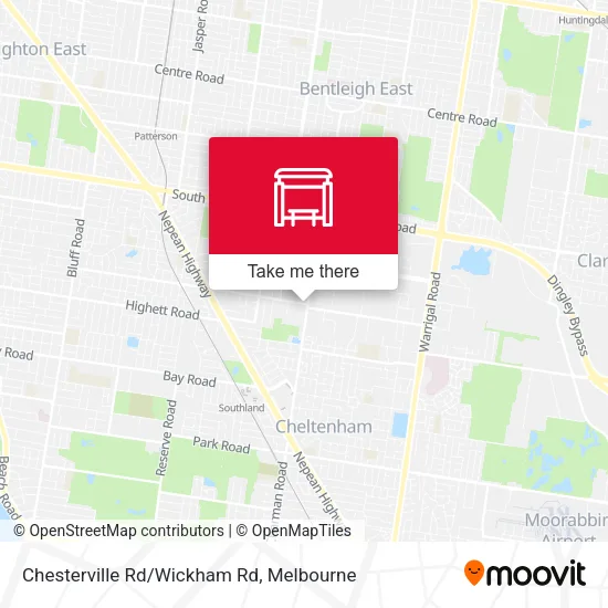 Chesterville Rd/Wickham Rd map