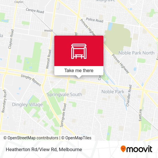 Heatherton Rd/View Rd map