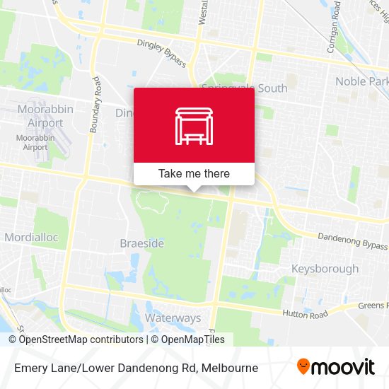 Emery Lane/Lower Dandenong Rd map