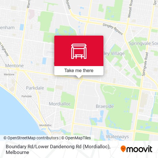 Mapa Boundary Rd / Lower Dandenong Rd (Mordialloc)