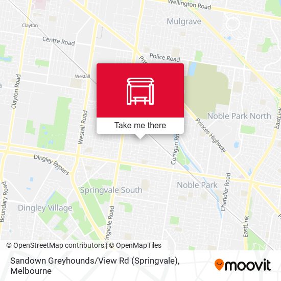 Mapa Sandown Greyhounds / View Rd (Springvale)