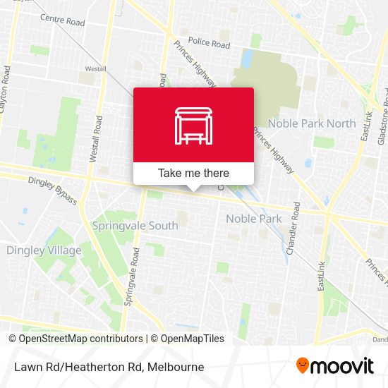 Lawn Rd/Heatherton Rd map